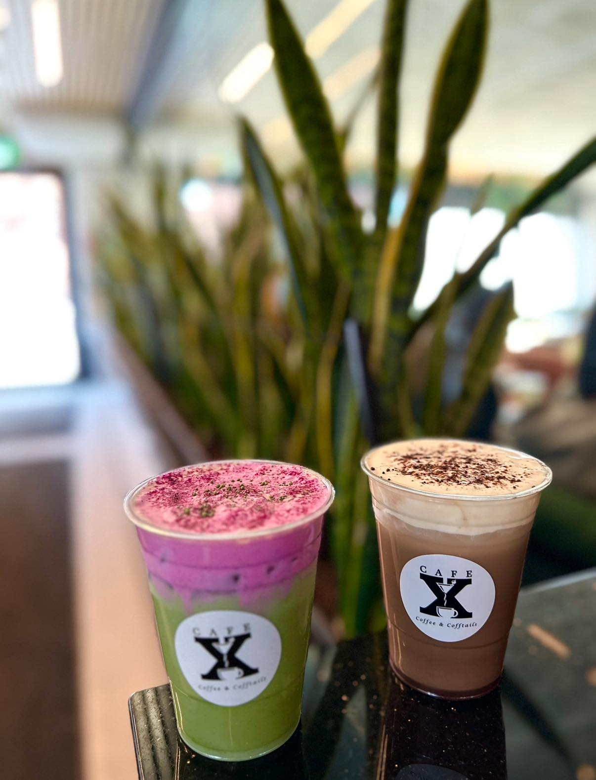 Cold cafe drink on a styled surface